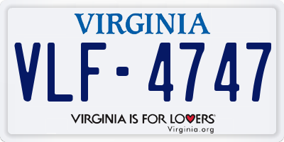 VA license plate VLF4747