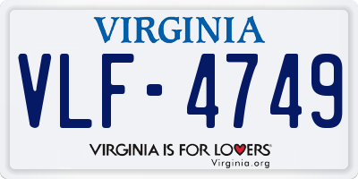 VA license plate VLF4749