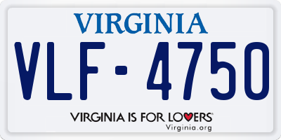 VA license plate VLF4750