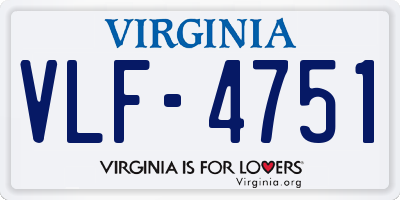 VA license plate VLF4751
