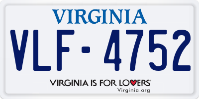 VA license plate VLF4752