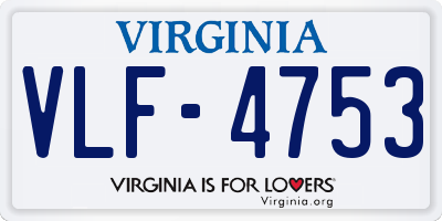 VA license plate VLF4753