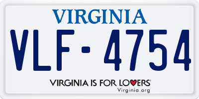 VA license plate VLF4754