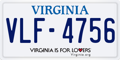 VA license plate VLF4756