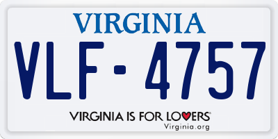 VA license plate VLF4757