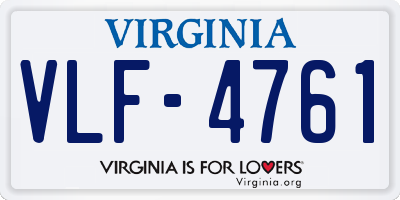 VA license plate VLF4761