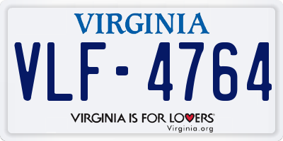VA license plate VLF4764