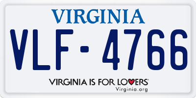 VA license plate VLF4766