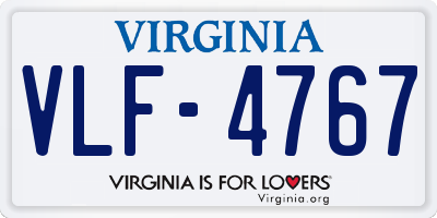 VA license plate VLF4767