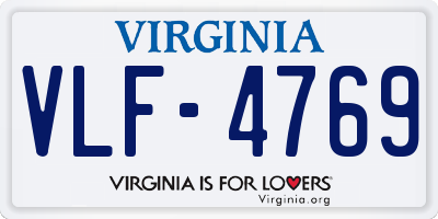 VA license plate VLF4769