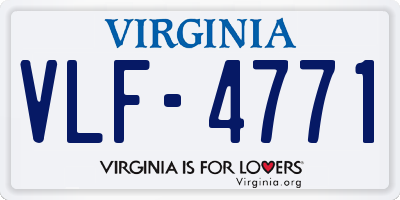 VA license plate VLF4771