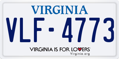 VA license plate VLF4773