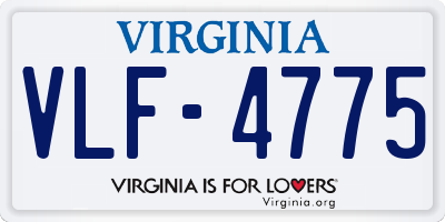 VA license plate VLF4775