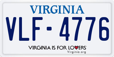 VA license plate VLF4776