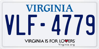 VA license plate VLF4779