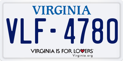 VA license plate VLF4780