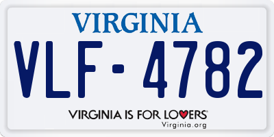 VA license plate VLF4782