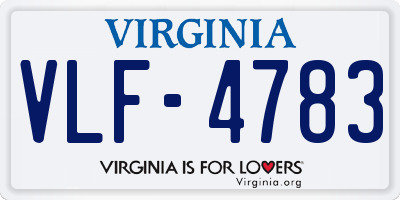 VA license plate VLF4783