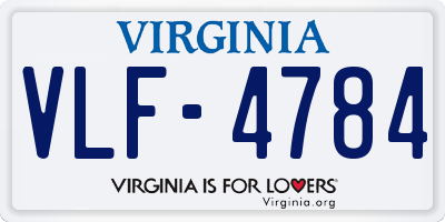 VA license plate VLF4784