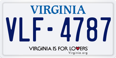 VA license plate VLF4787