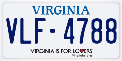 VA license plate VLF4788