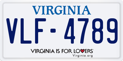 VA license plate VLF4789