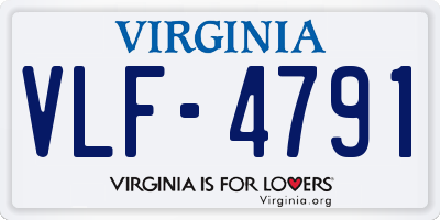 VA license plate VLF4791