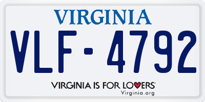 VA license plate VLF4792