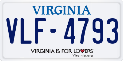 VA license plate VLF4793