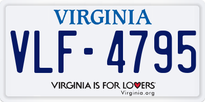 VA license plate VLF4795