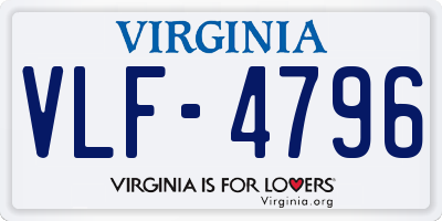 VA license plate VLF4796