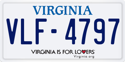 VA license plate VLF4797