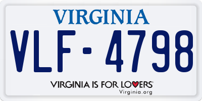 VA license plate VLF4798