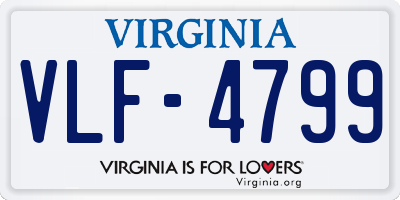 VA license plate VLF4799