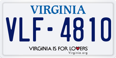 VA license plate VLF4810