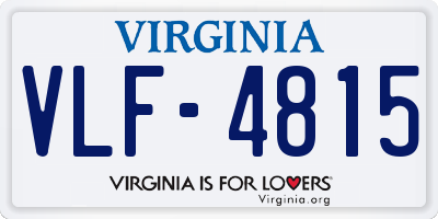 VA license plate VLF4815