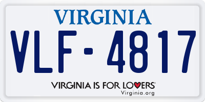 VA license plate VLF4817