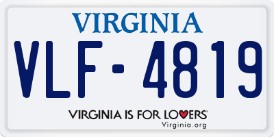 VA license plate VLF4819
