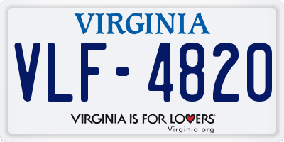 VA license plate VLF4820