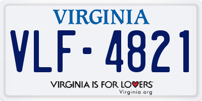 VA license plate VLF4821
