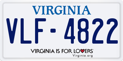 VA license plate VLF4822
