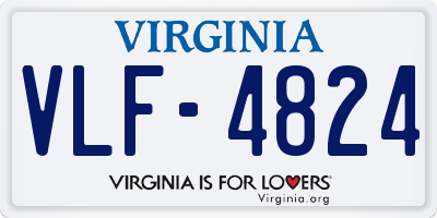 VA license plate VLF4824