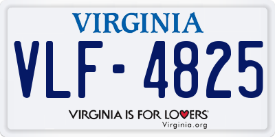 VA license plate VLF4825