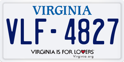 VA license plate VLF4827