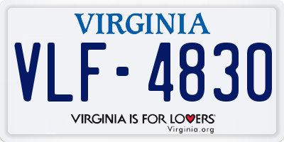 VA license plate VLF4830
