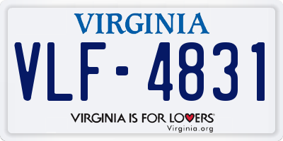 VA license plate VLF4831