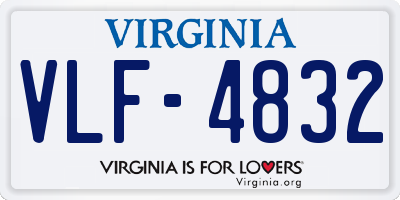 VA license plate VLF4832