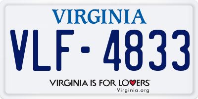 VA license plate VLF4833