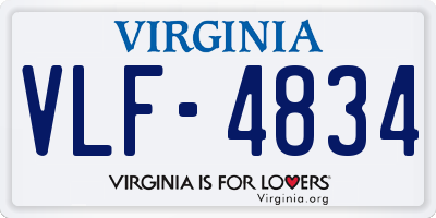 VA license plate VLF4834