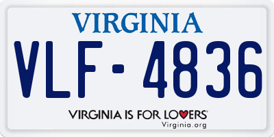 VA license plate VLF4836